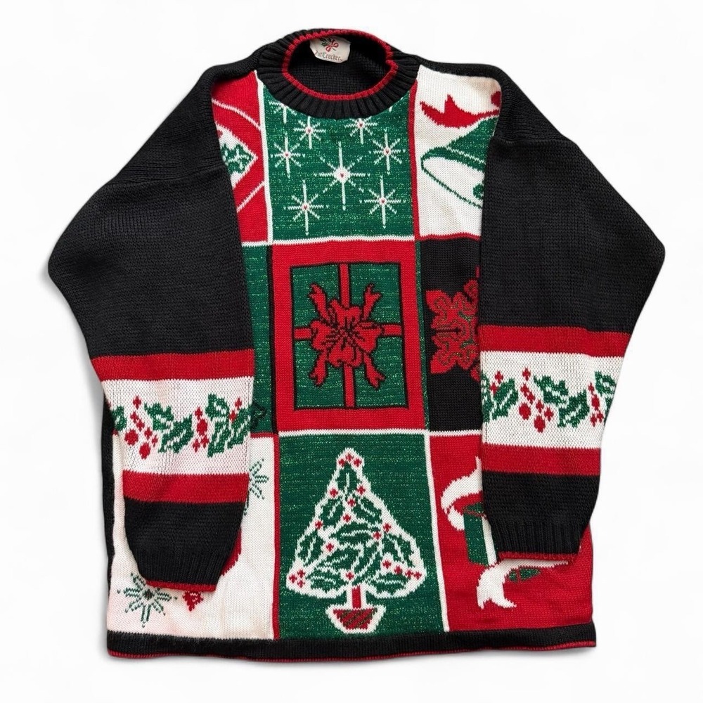 Vintage Nutcracker Christmas Sweater Size Medium Made In USA 90s 80s